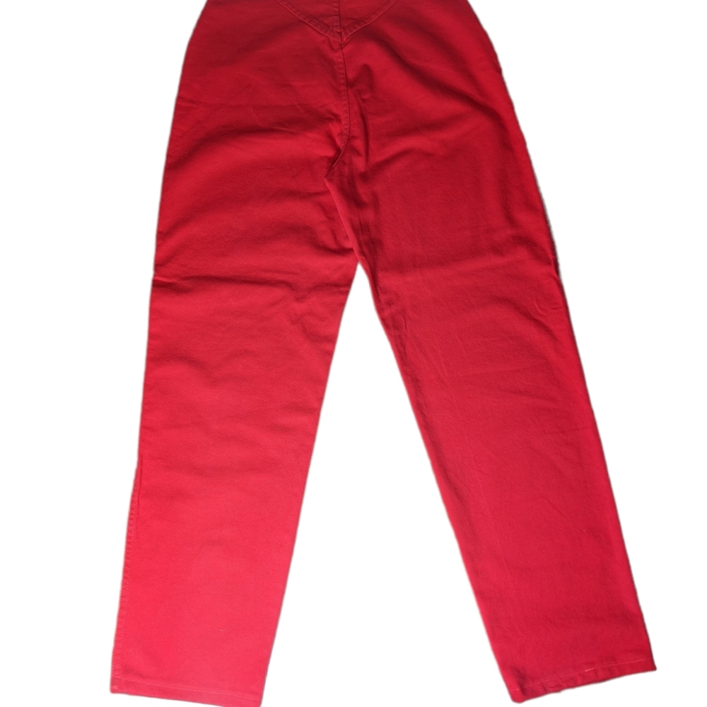 Vintage Sz 13 Red Jeans High-rise Tapered Boot Cut Pockets Western Rodeo Cowgirl